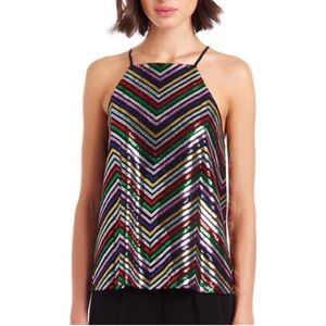 Amanda Uprichard Mako Sequin Halette Top Sz M Medium REVOLVE